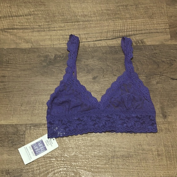 Lace Bralette in purple PURB XS hanky panky signature lace adjustable straps NEW - Picture 2 of 2